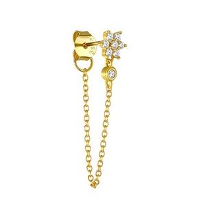 Rhinestone Snowflake Hanging Drop Earrings